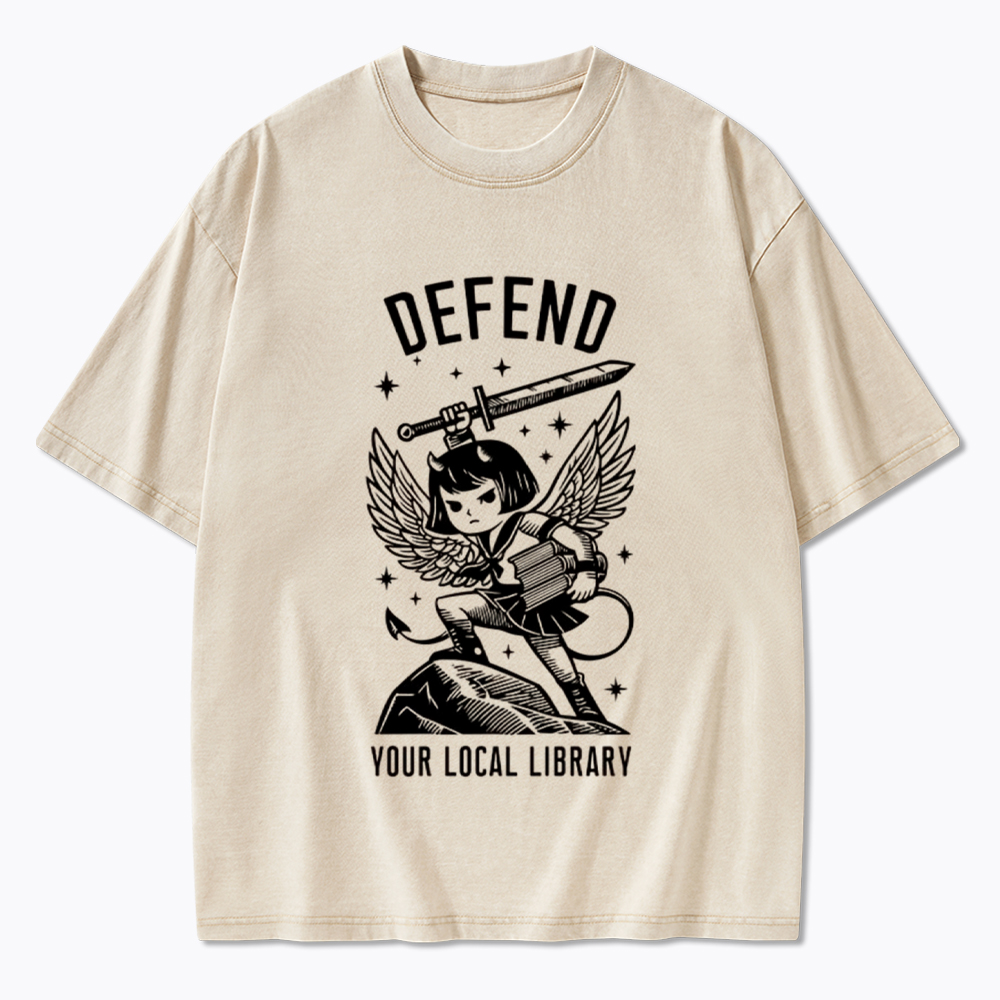 Defend Your Local Library Washed T-Shirt