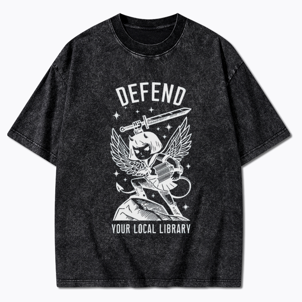 Defend Your Local Library Washed T-Shirt