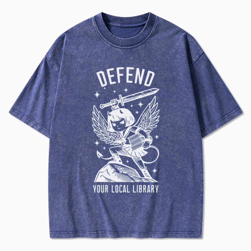 Defend Your Local Library Washed T-Shirt