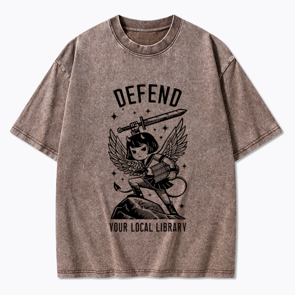Defend Your Local Library Washed T-Shirt