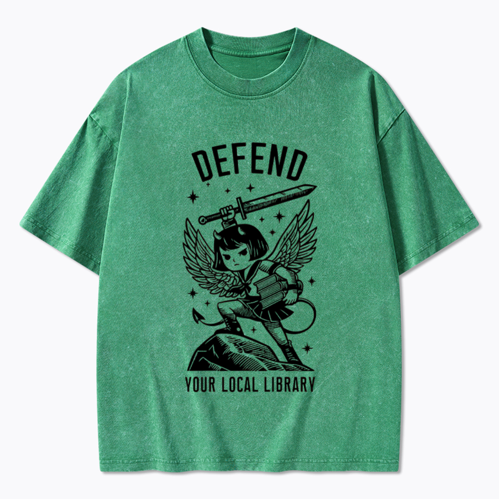 Defend Your Local Library Washed T-Shirt