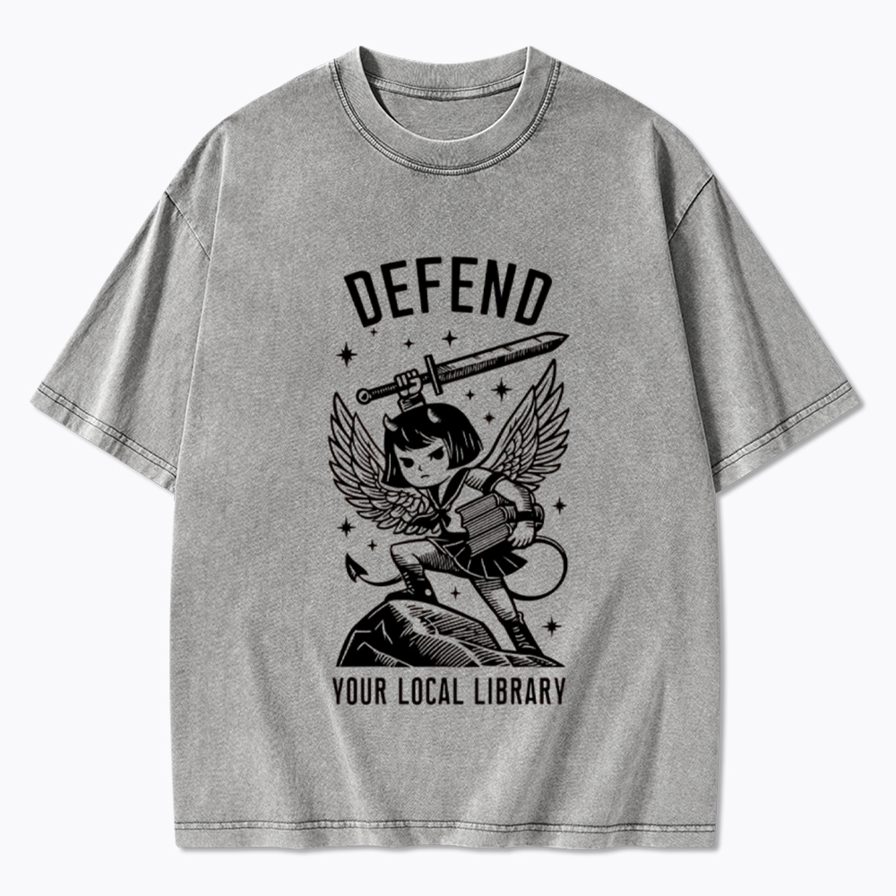 Defend Your Local Library Washed T-Shirt