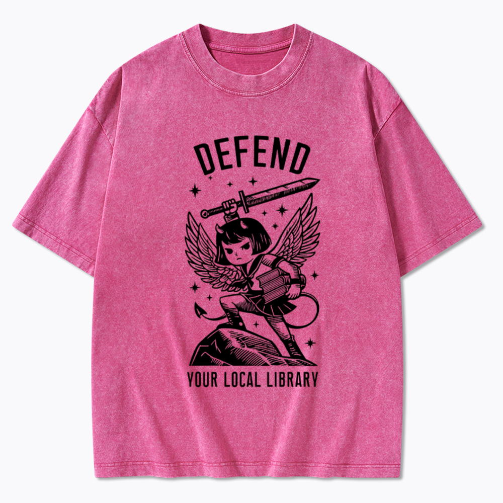 Defend Your Local Library Washed T-Shirt