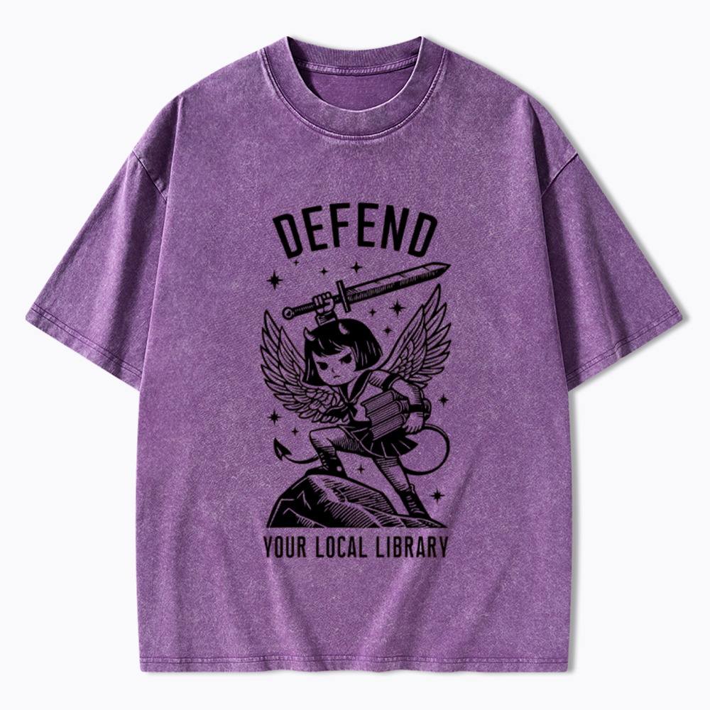 Defend Your Local Library Washed T-Shirt