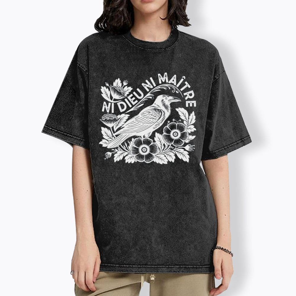 Crow Ni Dieu Ni Maître Washed T-Shirt