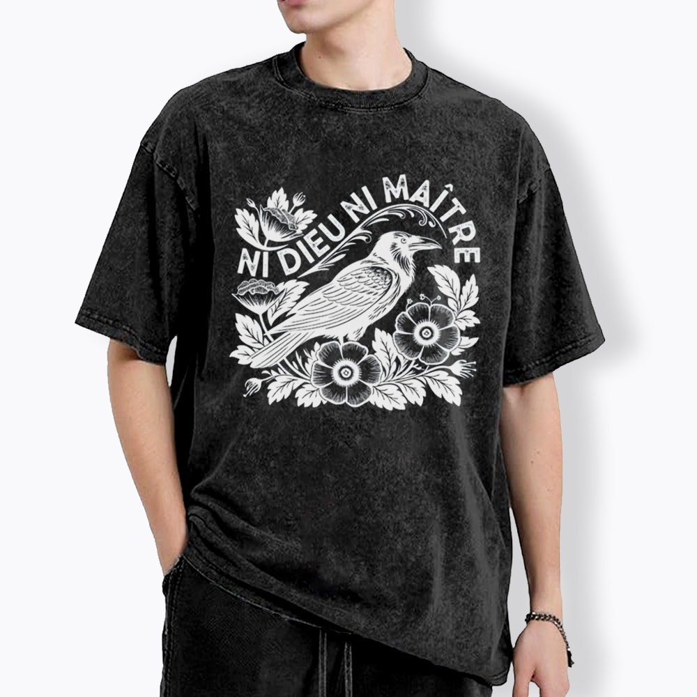 Crow Ni Dieu Ni Maître Washed T-Shirt