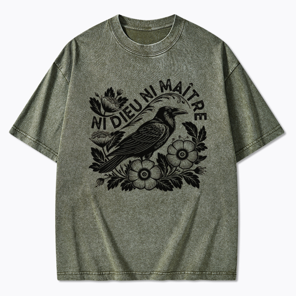 Crow Ni Dieu Ni Maître Washed T-Shirt