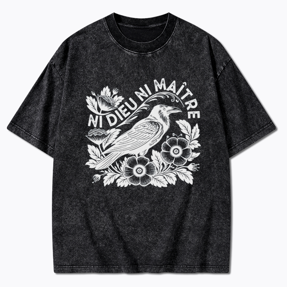Crow Ni Dieu Ni Maître Washed T-Shirt
