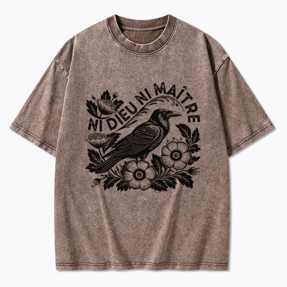 Crow Ni Dieu Ni Maître Washed T-Shirt