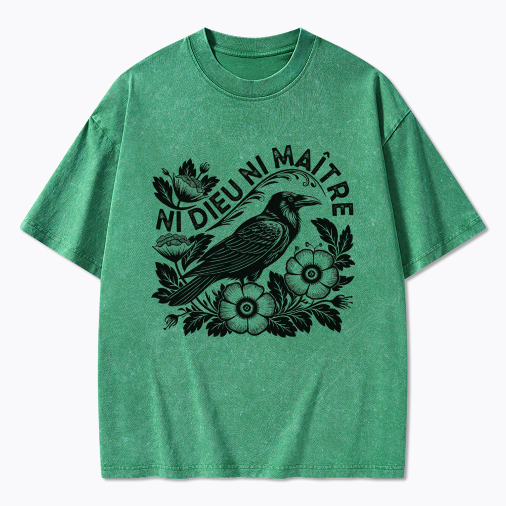 Crow Ni Dieu Ni Maître Washed T-Shirt