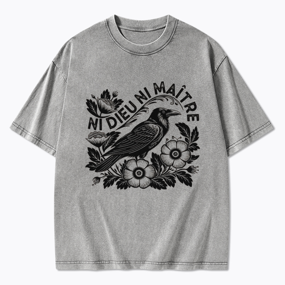 Crow Ni Dieu Ni Maître Washed T-Shirt