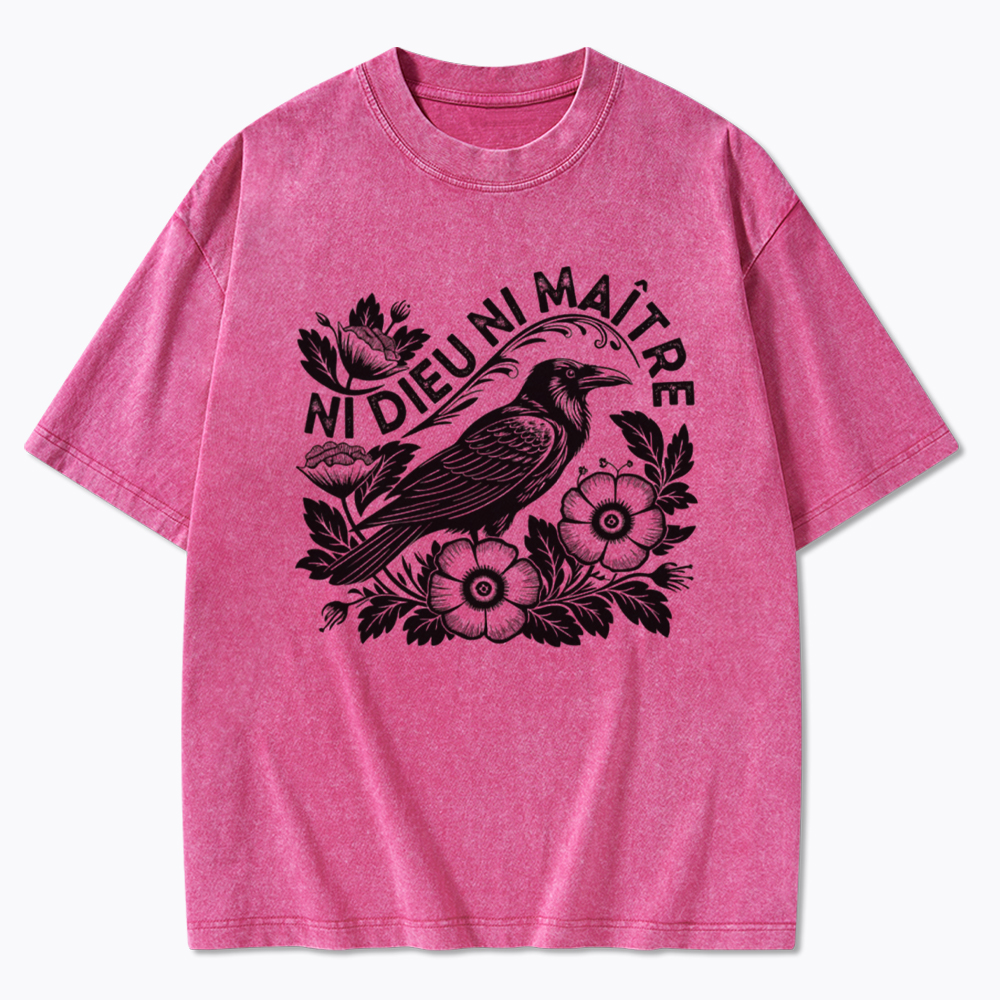 Crow Ni Dieu Ni Maître Washed T-Shirt