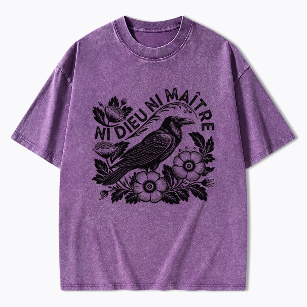 Crow Ni Dieu Ni Maître Washed T-Shirt
