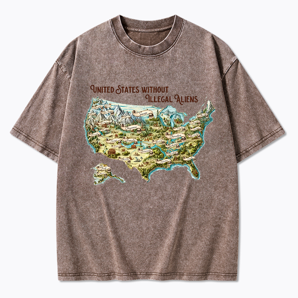 United States Without Illegal Aliens Washed T-Shirt
