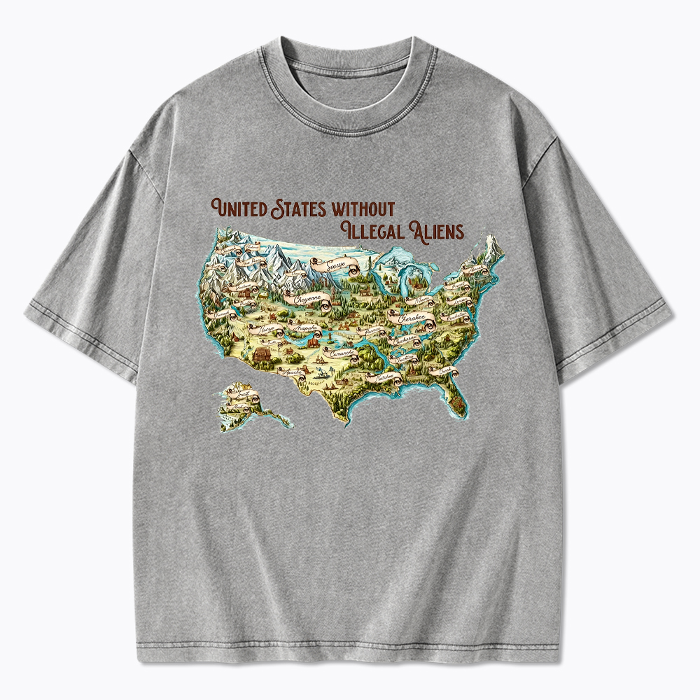 United States Without Illegal Aliens Washed T-Shirt