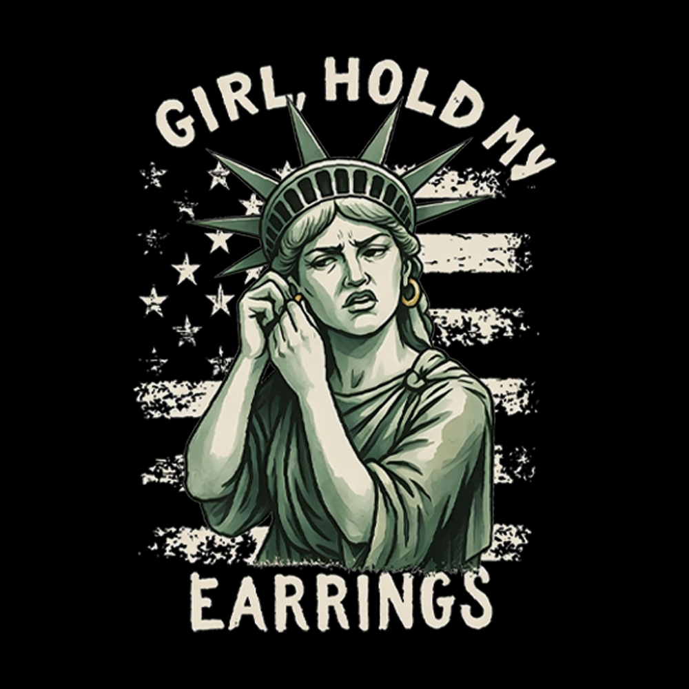 Girl Hold My Earrings Washed T-Shirt