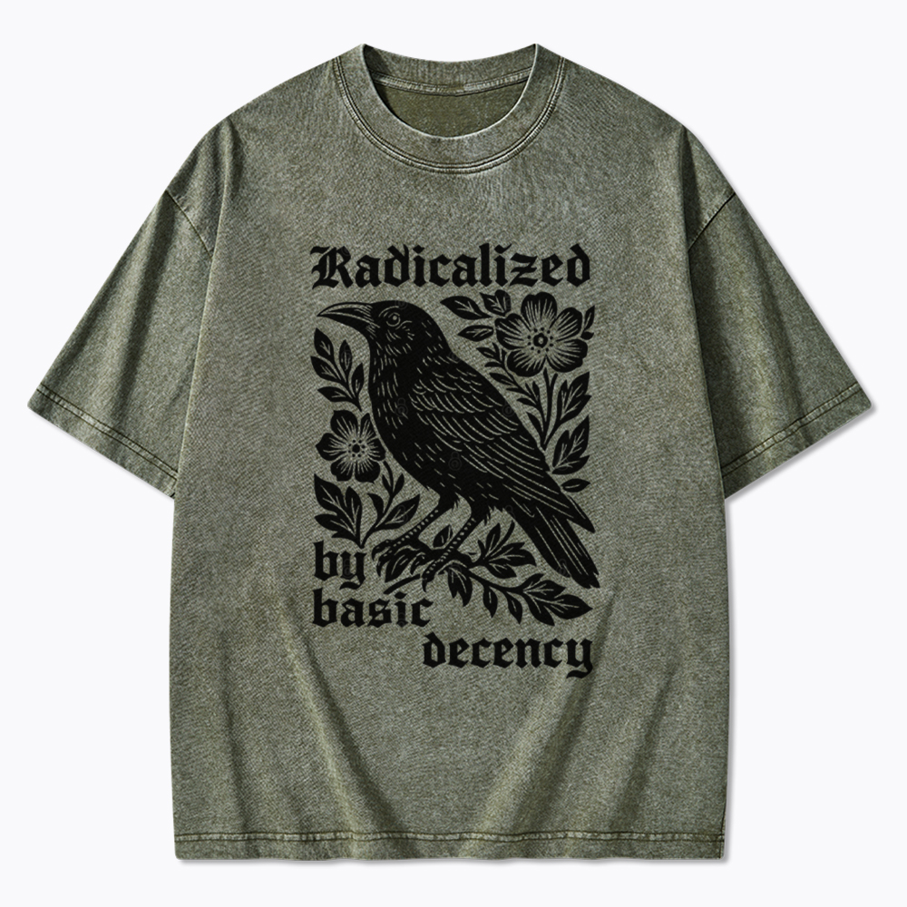 Radicalized By Basic Decency Washed T-Shirt