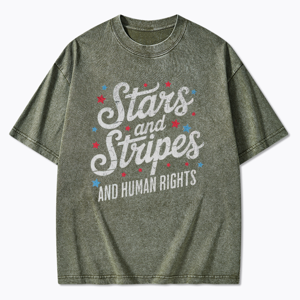 Stars And Stripes And Human Rights Washed T-Shirt