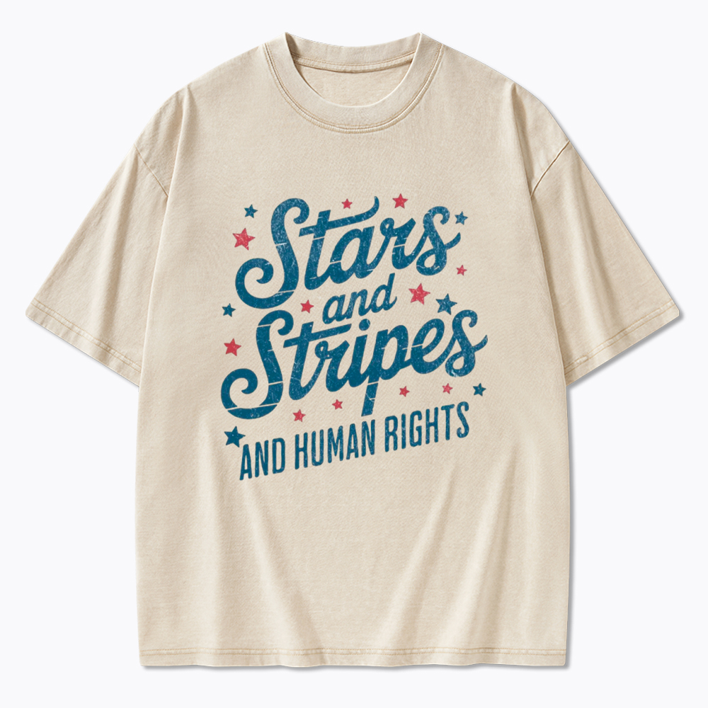 Stars And Stripes And Human Rights Washed T-Shirt