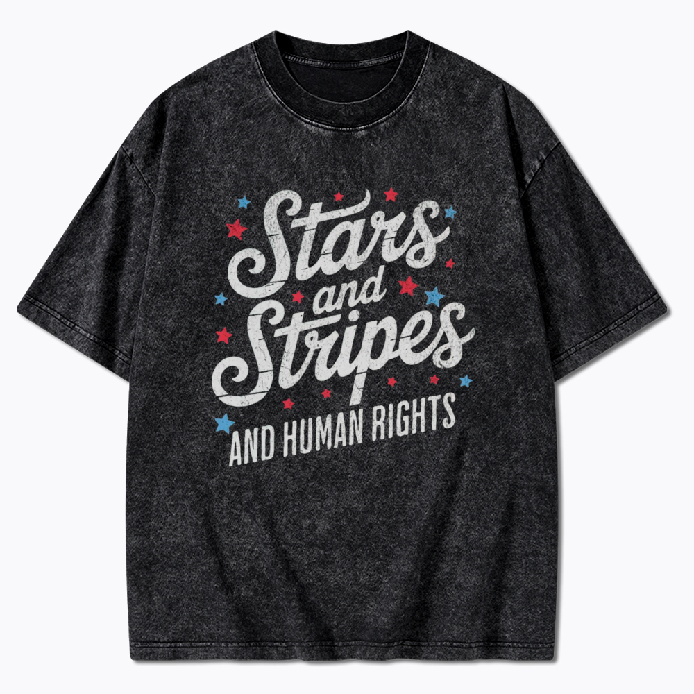 Stars And Stripes And Human Rights Washed T-Shirt