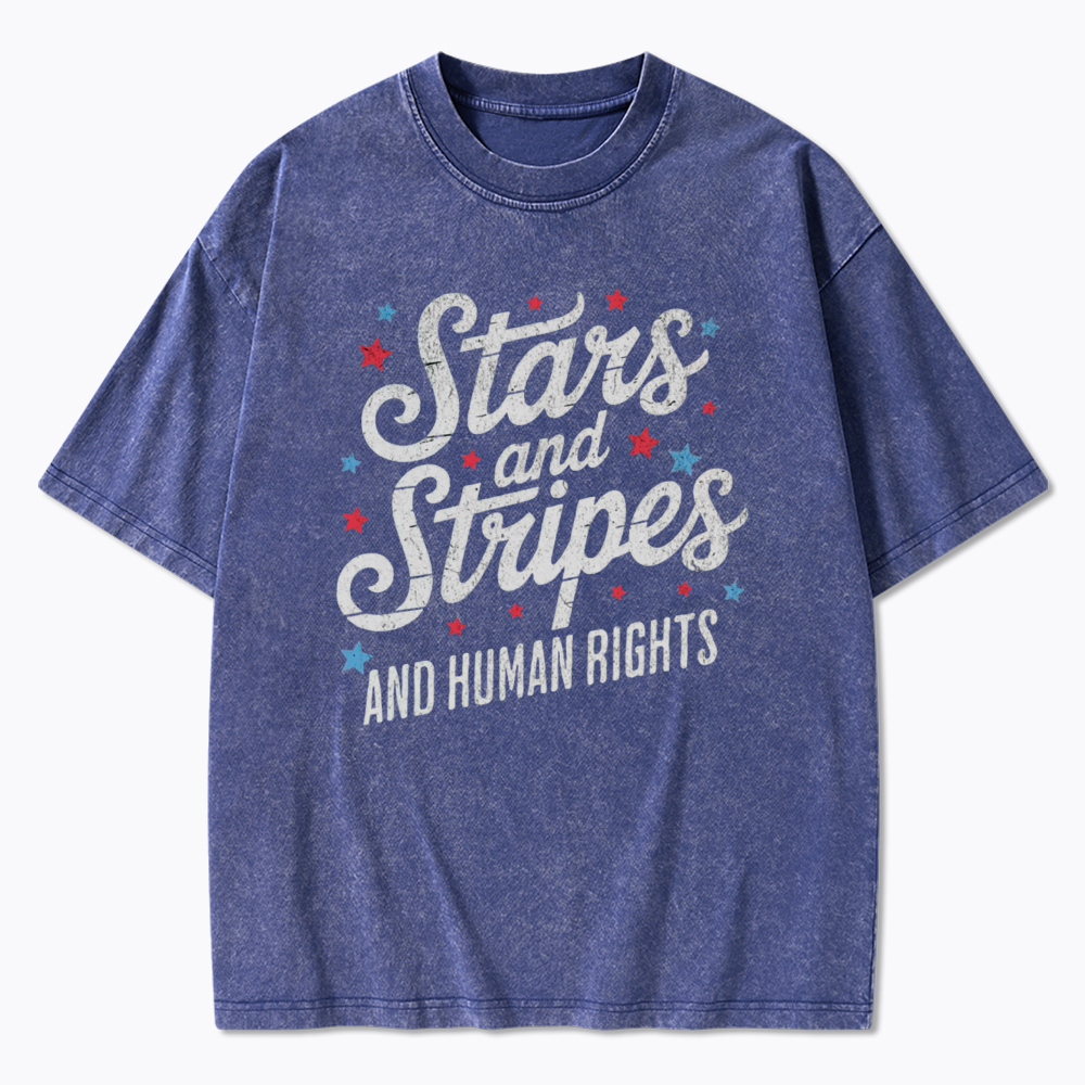 Stars And Stripes And Human Rights Washed T-Shirt