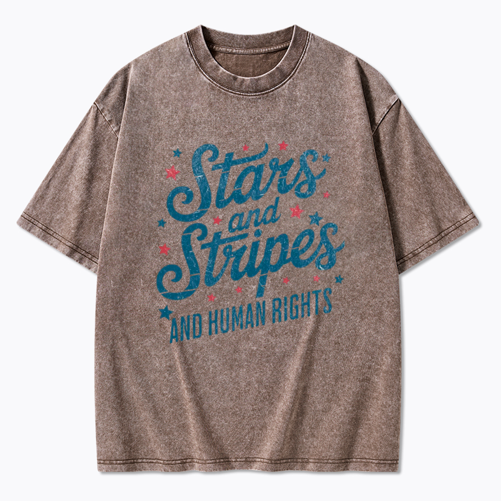Stars And Stripes And Human Rights Washed T-Shirt