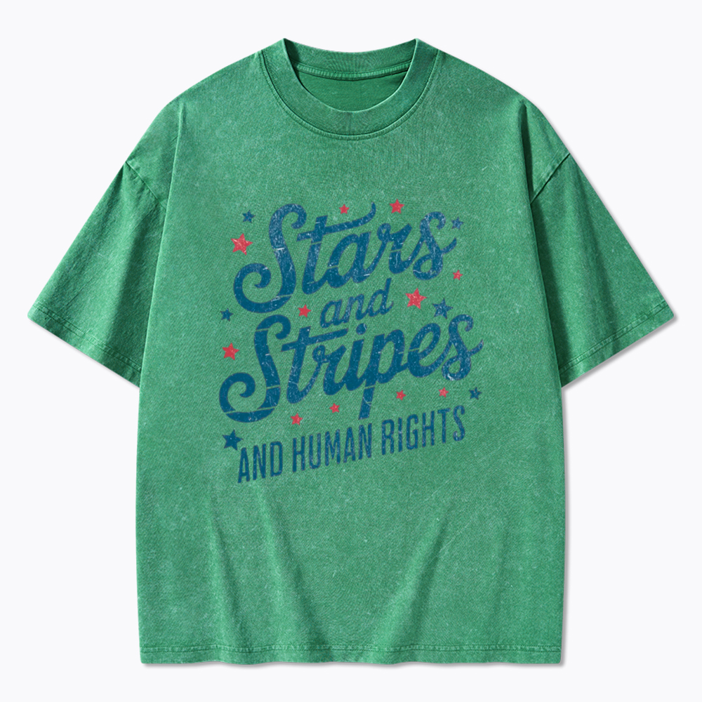 Stars And Stripes And Human Rights Washed T-Shirt