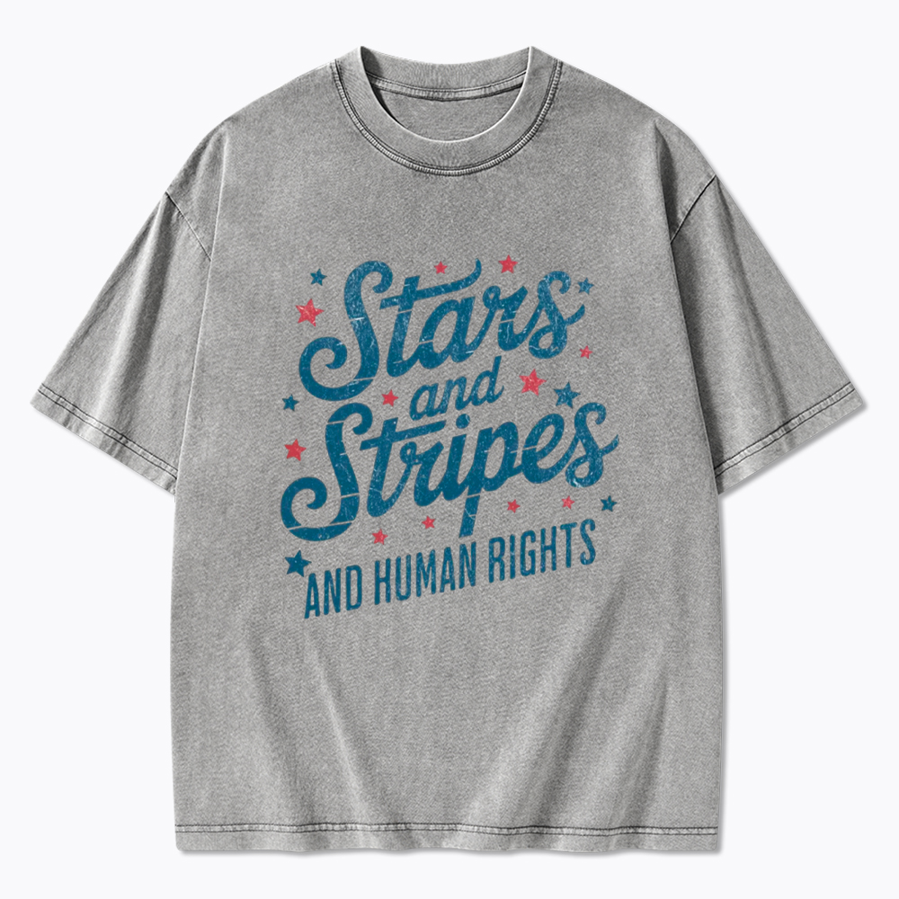 Stars And Stripes And Human Rights Washed T-Shirt