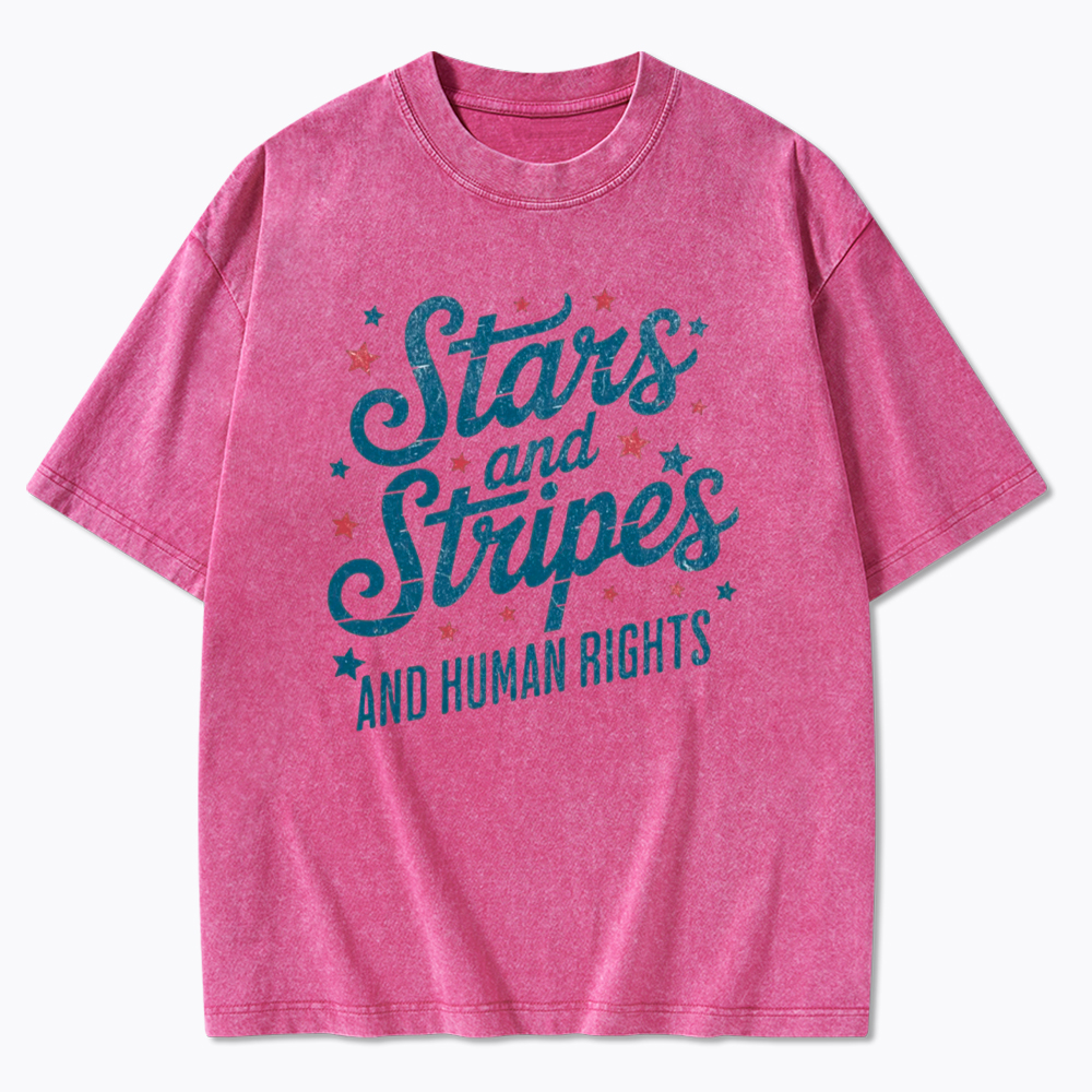 Stars And Stripes And Human Rights Washed T-Shirt