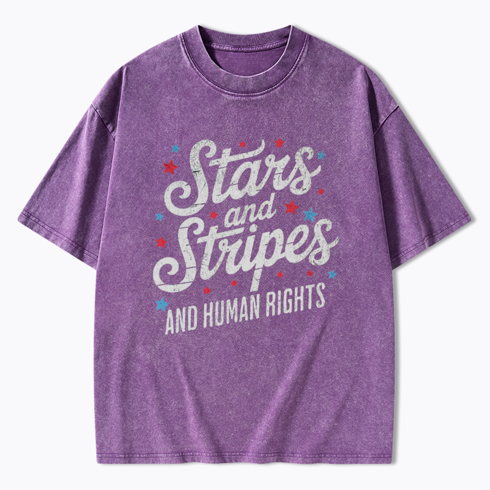 Stars And Stripes And Human Rights Washed T-Shirt