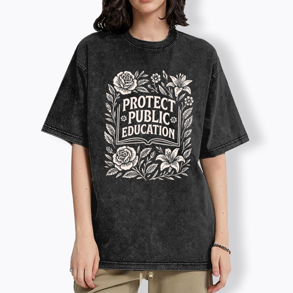 Protect Public Education Washed T-Shirt