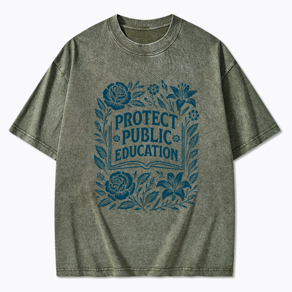 Protect Public Education Washed T-Shirt