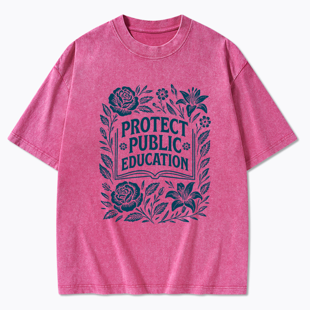 Protect Public Education Washed T-Shirt