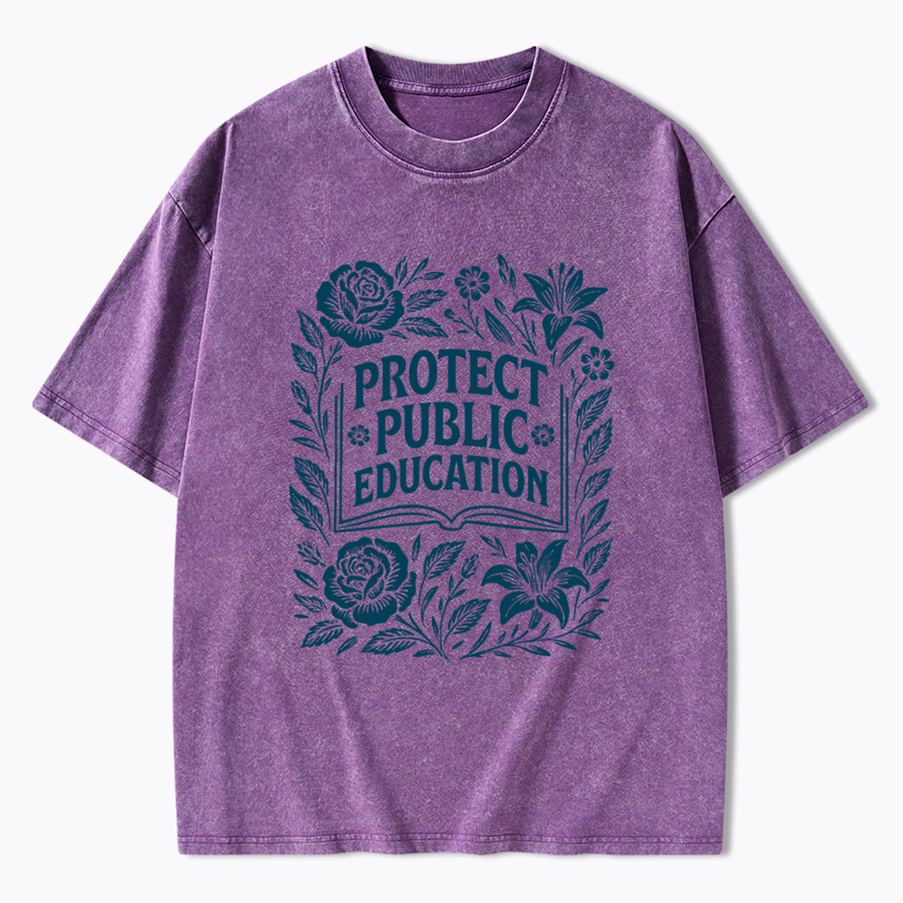 Protect Public Education Washed T-Shirt