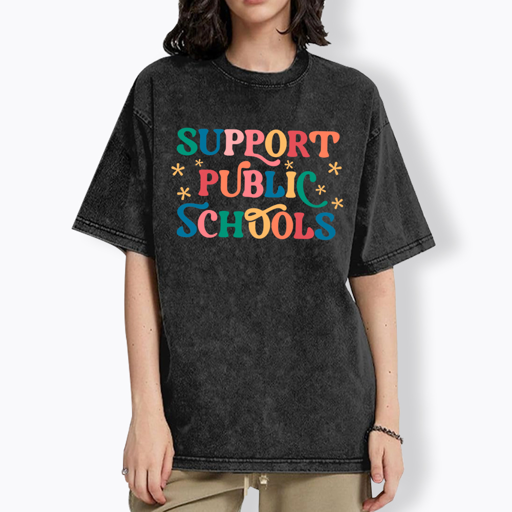 Support Public School Washed T-Shirt