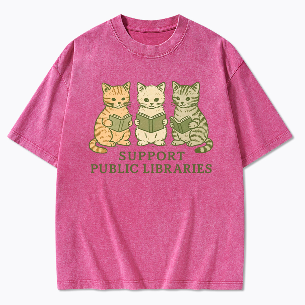 Support Public Libraries Washed T-Shirt