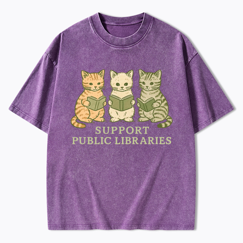 Support Public Libraries Washed T-Shirt