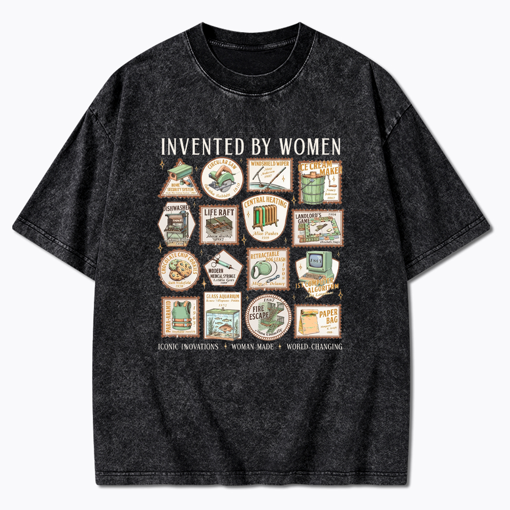 Invented By Women Feminist Washed T-Shirt