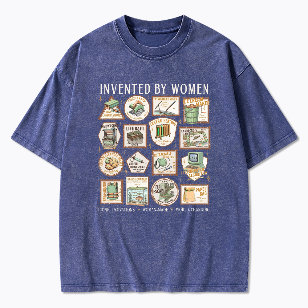 Invented By Women Feminist Washed T-Shirt