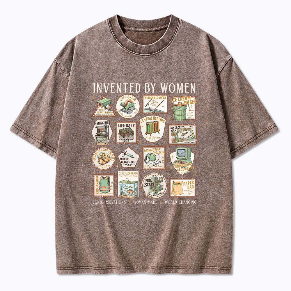 Invented By Women Feminist Washed T-Shirt