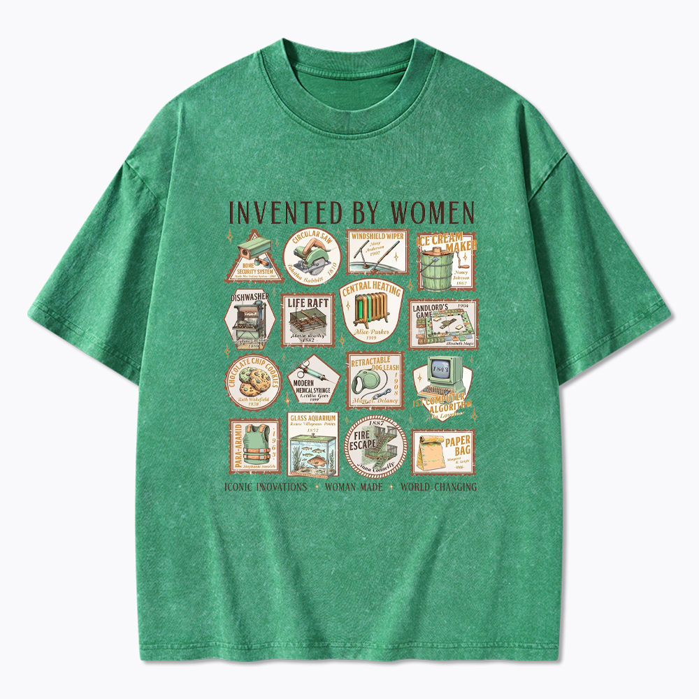 Invented By Women Feminist Washed T-Shirt