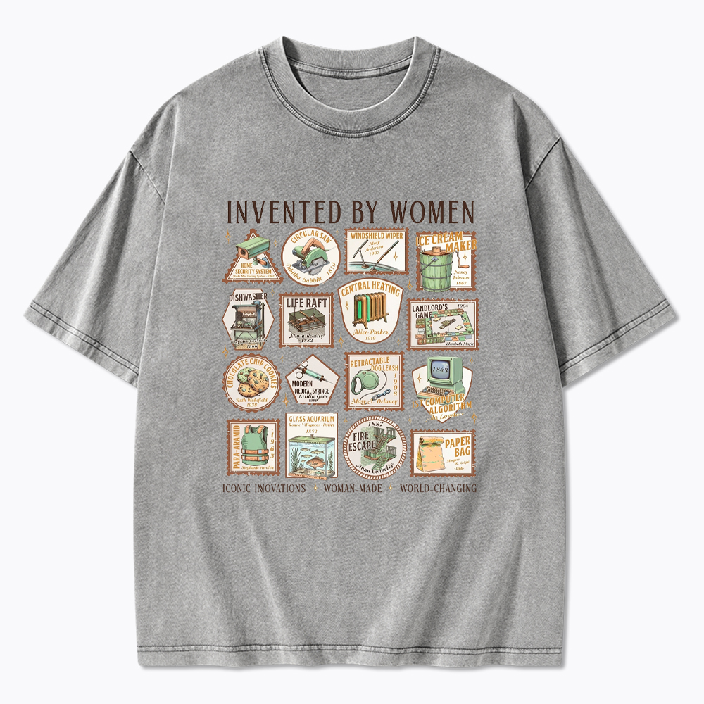 Invented By Women Feminist Washed T-Shirt