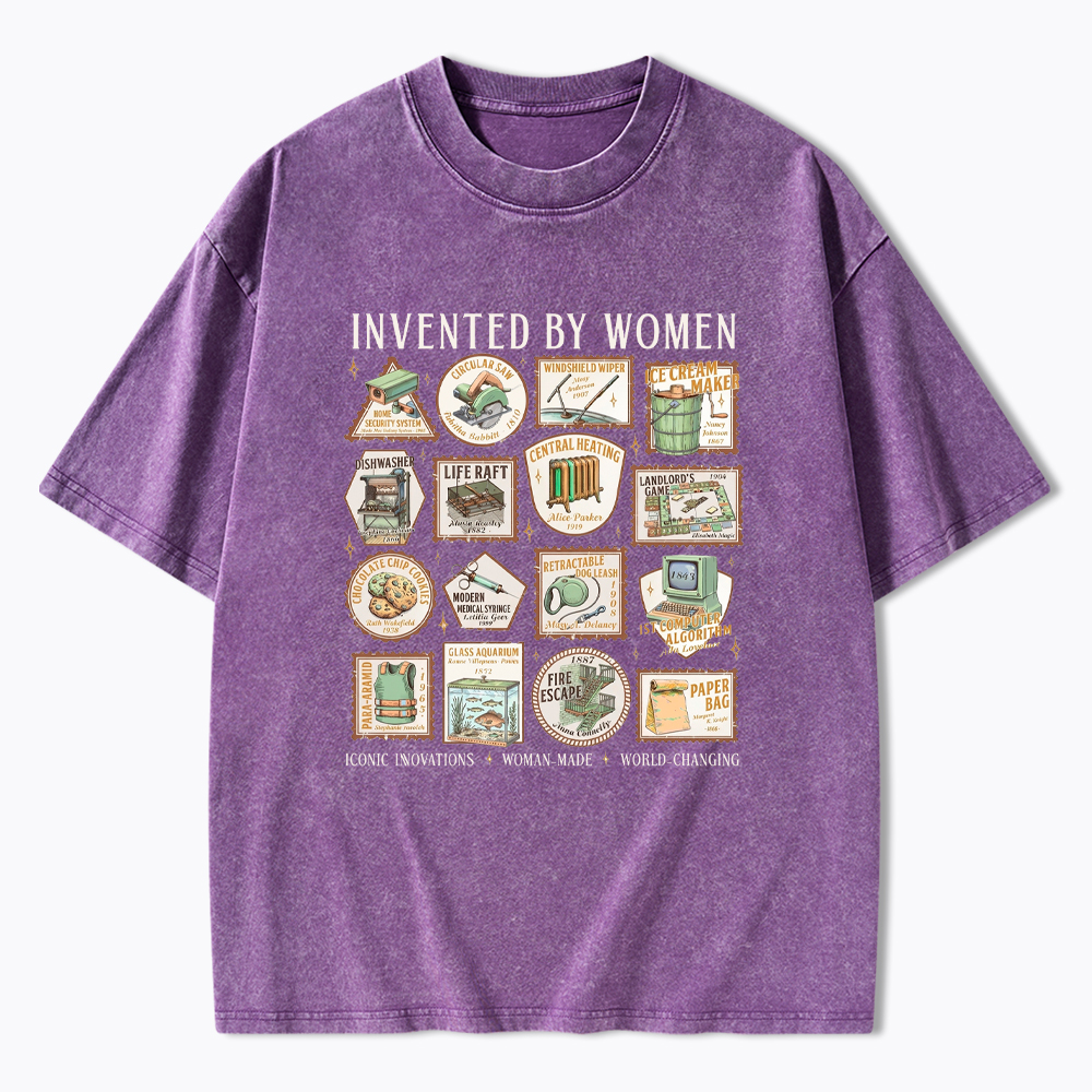 Invented By Women Feminist Washed T-Shirt