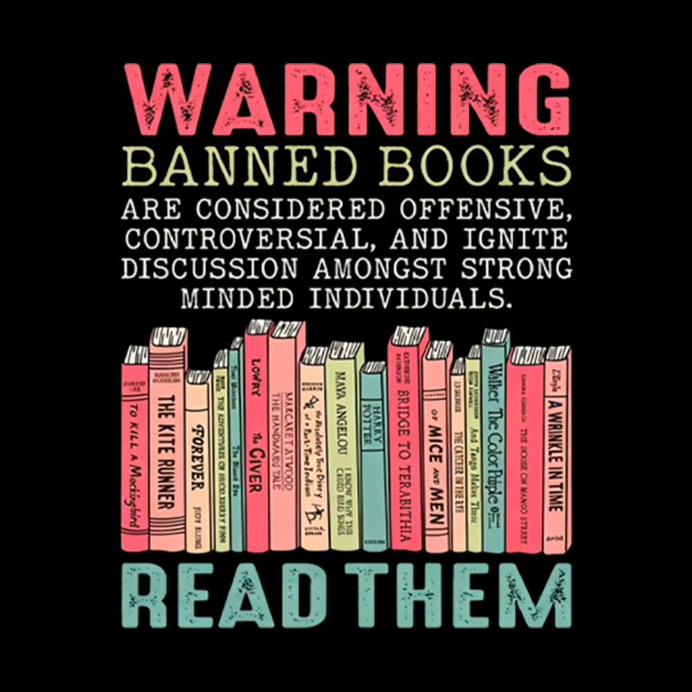 Warning Banned Books Washed T-Shirt