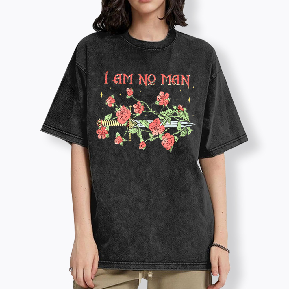 I Am No Man Fantasy Reader Washed T-Shirt
