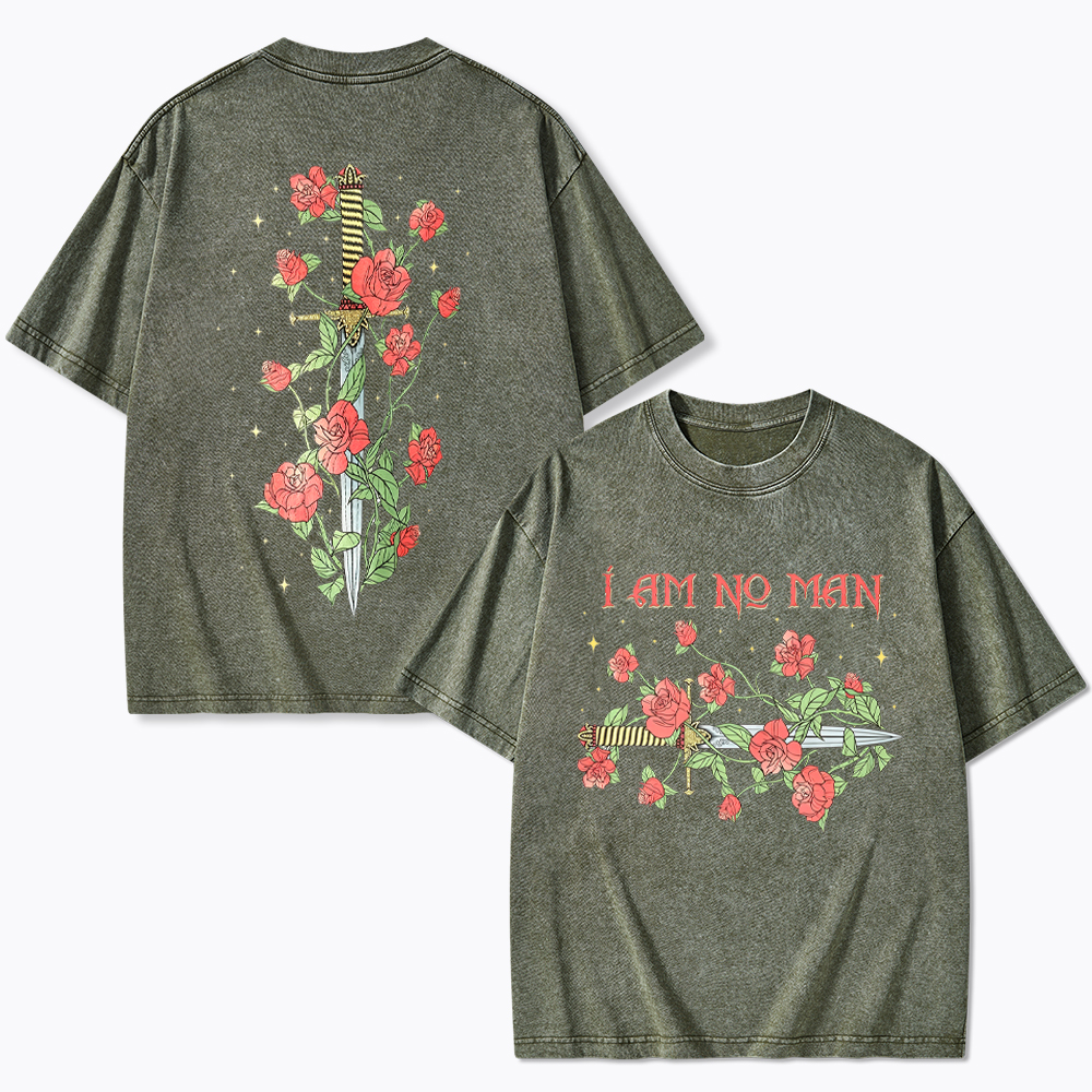 I Am No Man Fantasy Reader Washed T-Shirt