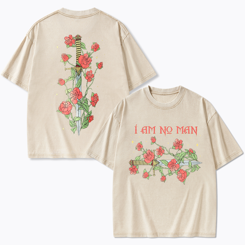 I Am No Man Fantasy Reader Washed T-Shirt