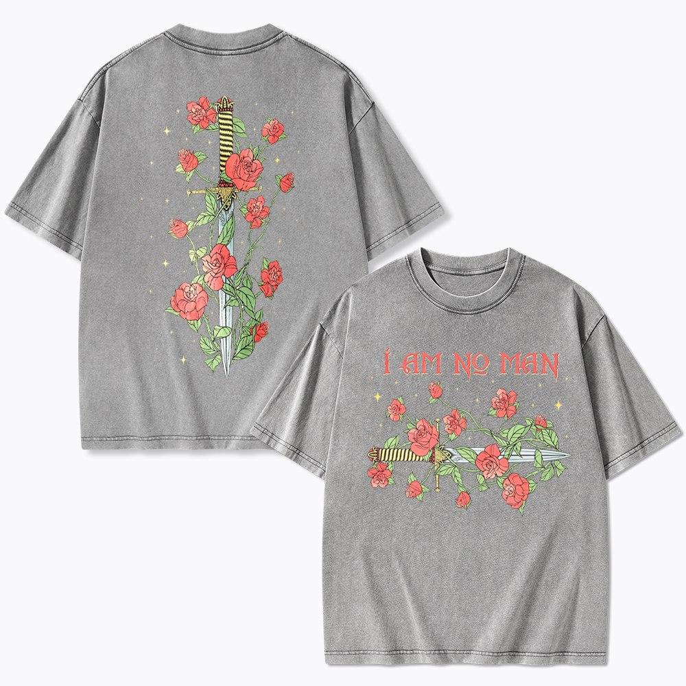 I Am No Man Fantasy Reader Washed T-Shirt