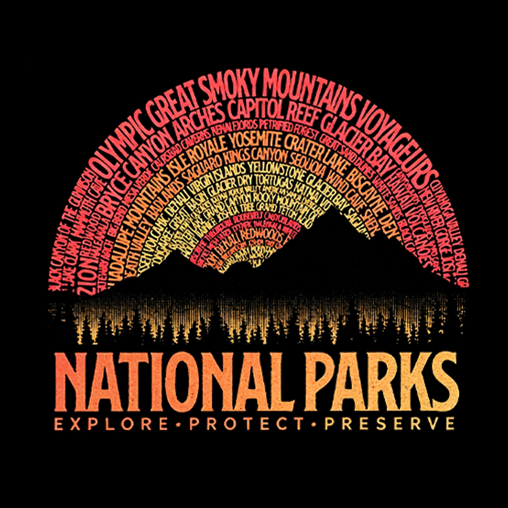 National Parks Explore Protect Preserve Washed T-Shirt