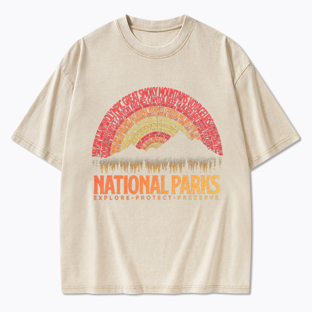 National Parks Explore Protect Preserve Washed T-Shirt